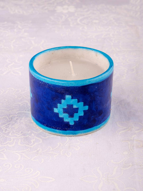 Blue Pottery Scented Candle Holder Assorted Colour